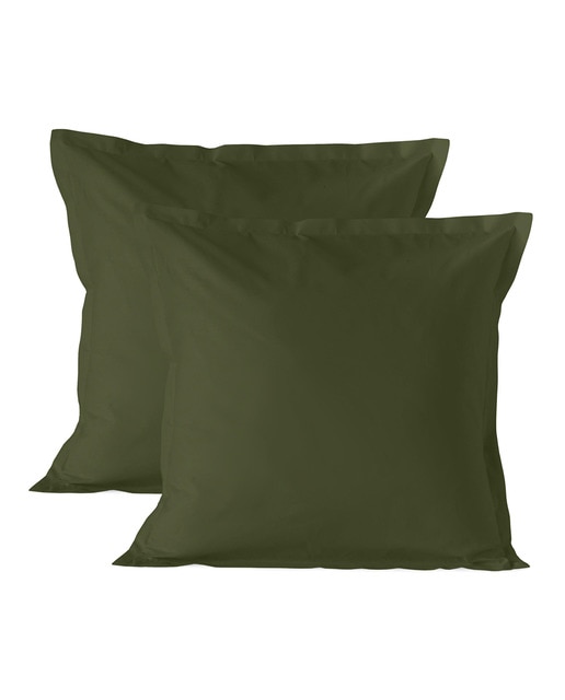 Pack 2 fundas almohada verde oliva