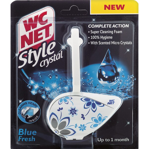 WC NET desinfectante WC colgador Stylecrystal Blue Fresh blister 1 unidad
