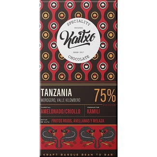 KAITXO chocolate negro Tanzania 75% de cacao varietal amelonado criollo tableta 70 g