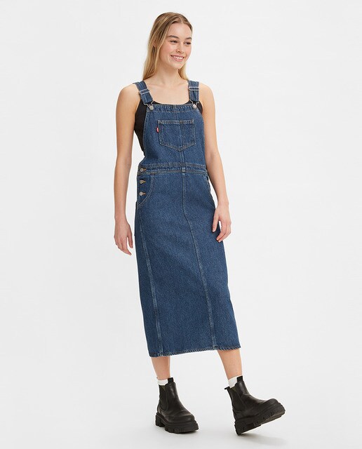 Dark wash denim dungarees · Women's 