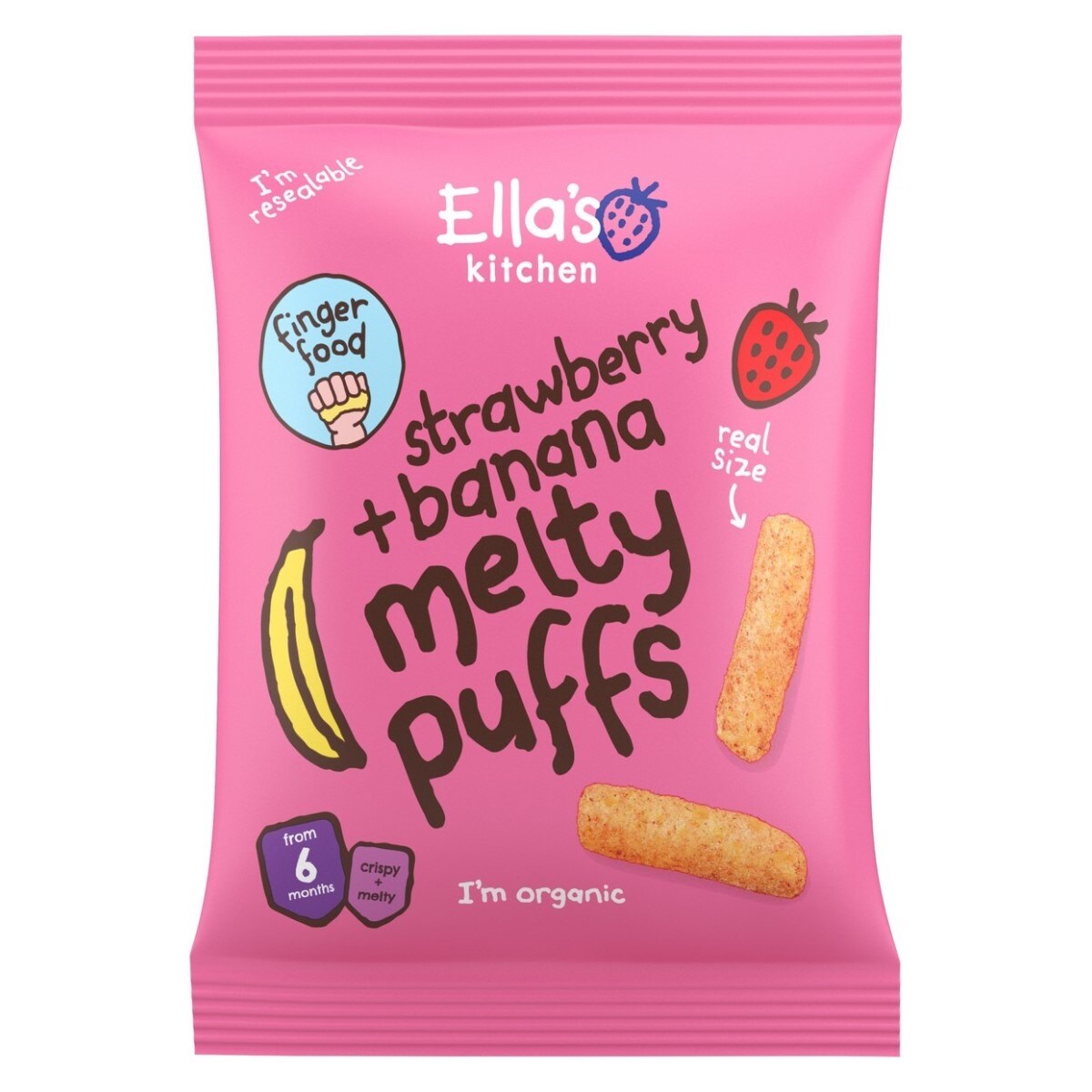 Imagem 0 de Finger Food Puffs de Banana e Morango - 20 g
