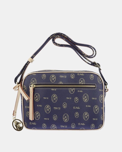 Blue logo print canvas and leather crossbody bag · Women's fashion · El  Corte Inglés