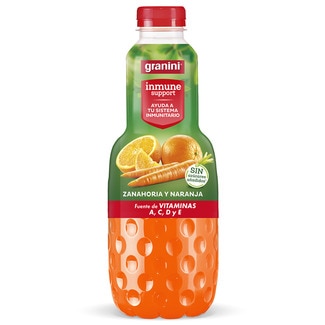 Bebida de zumo de naranja y zanahoria 0% azúcares añadidos con vitaminas A, C, D y E botella 1 l - Granini