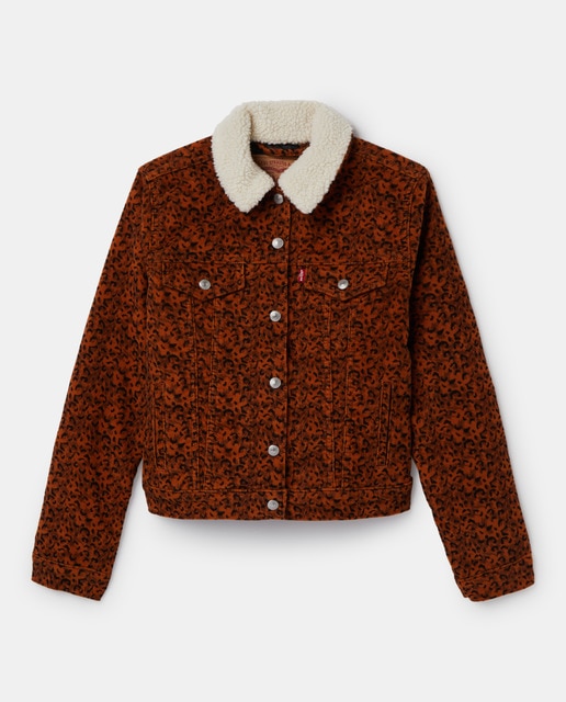 levi's leopard lined denim jacket