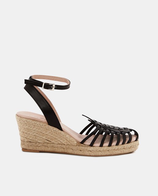 leather strappy wedge espadrilles 