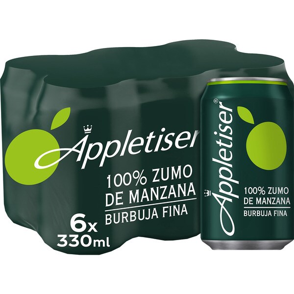 Sparkling apple juice soft drink with fine bubbles 6pack tins 33 cl