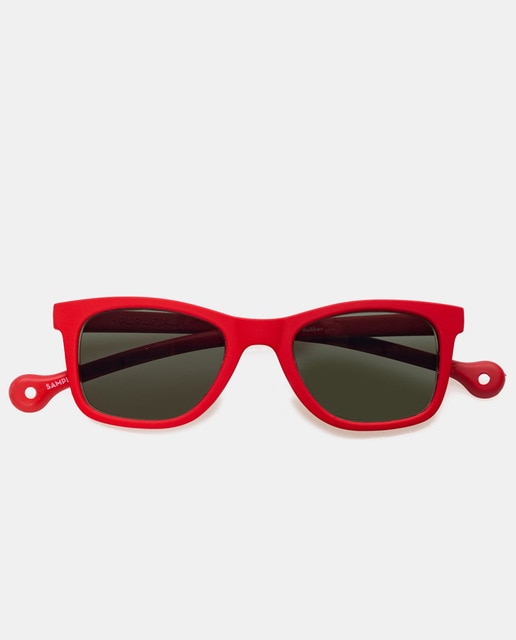 Gafas de sol cuadradas en rojo elaboradas en goma reciclada