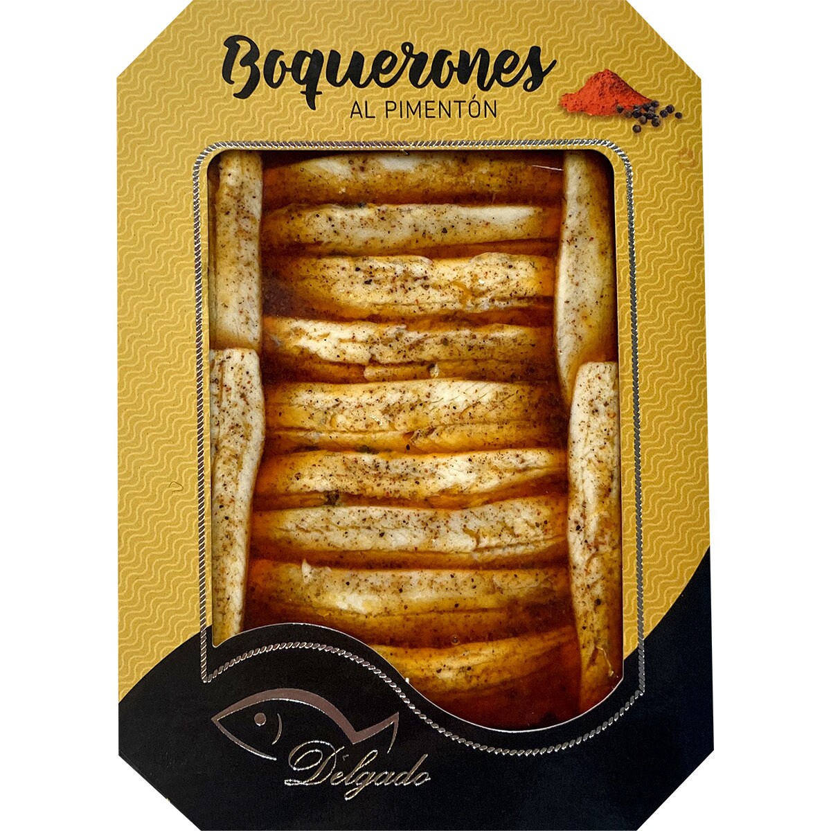 Anchovies in vinegar with paprika tray 80 g · DELGADO · Supermercado El