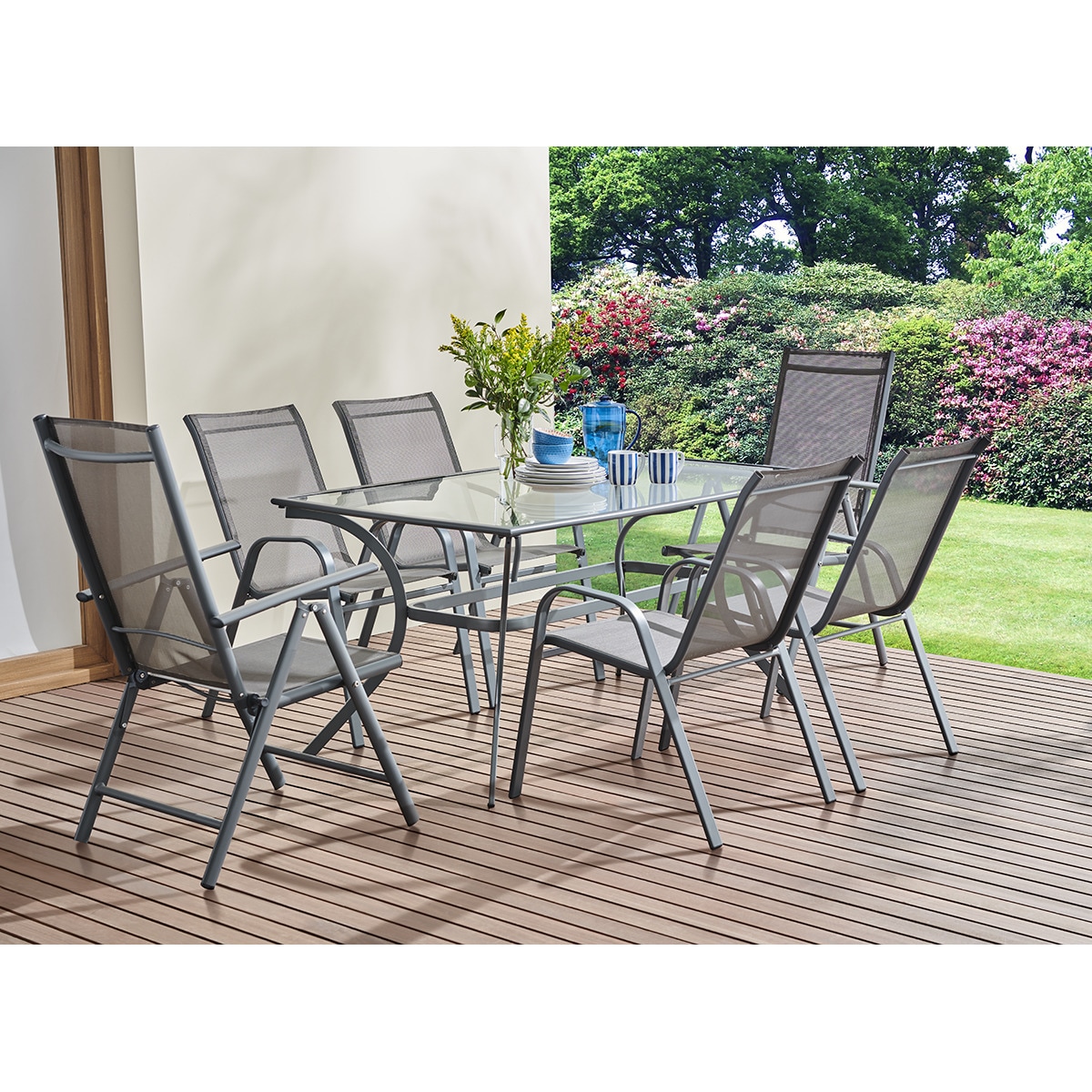 Imagen 0 de Conjunto de comedor de jardín con mesa rectangular Ferrol y sillones Agadir Basics El Corte Inglés