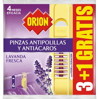 ORION pinza antipolillas protección total perfume lavanda fresca bolsa 3 unidades