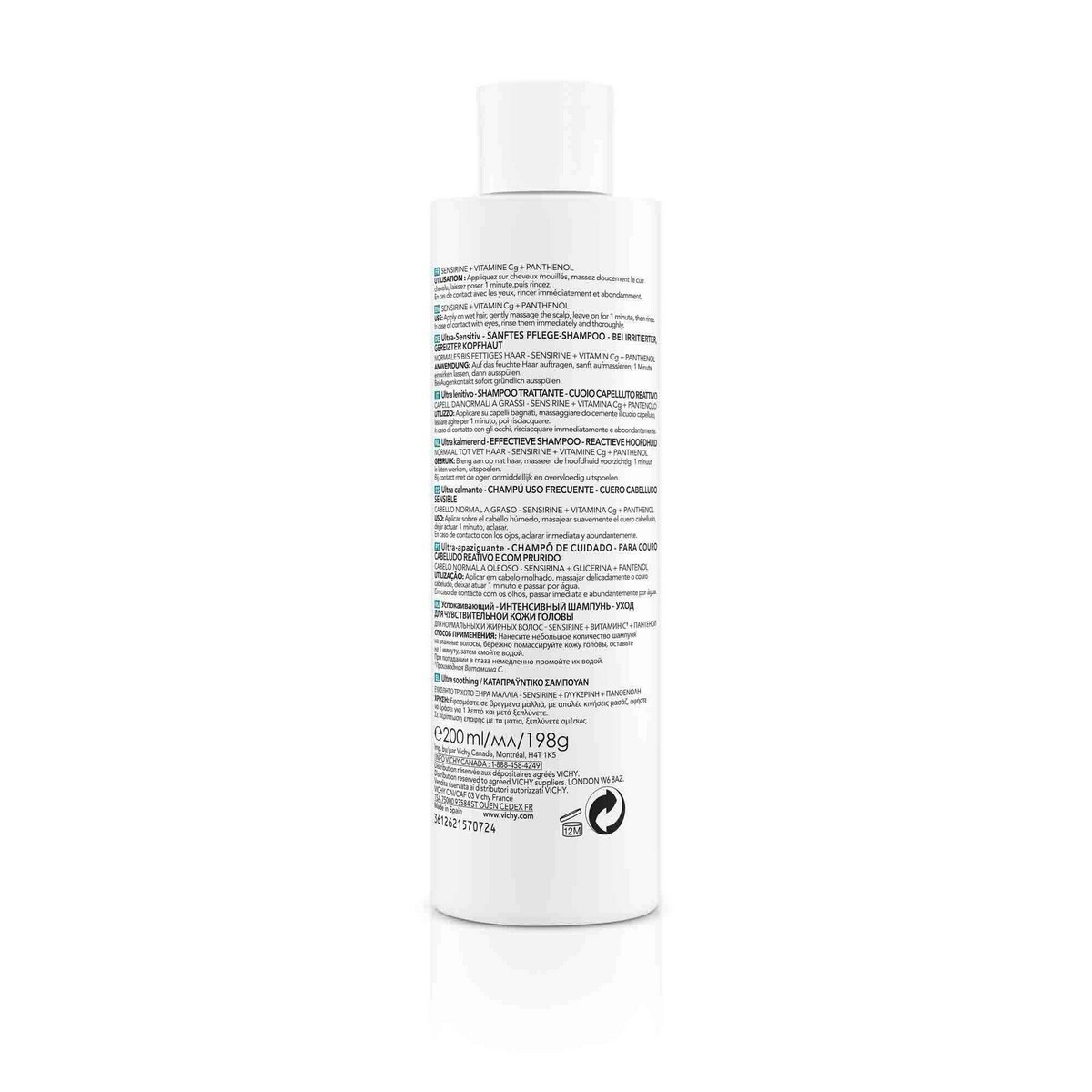 Champô Ultra-Apaziguante Cabelo Normal a Oleoso 200ml Vichy Dercos 2