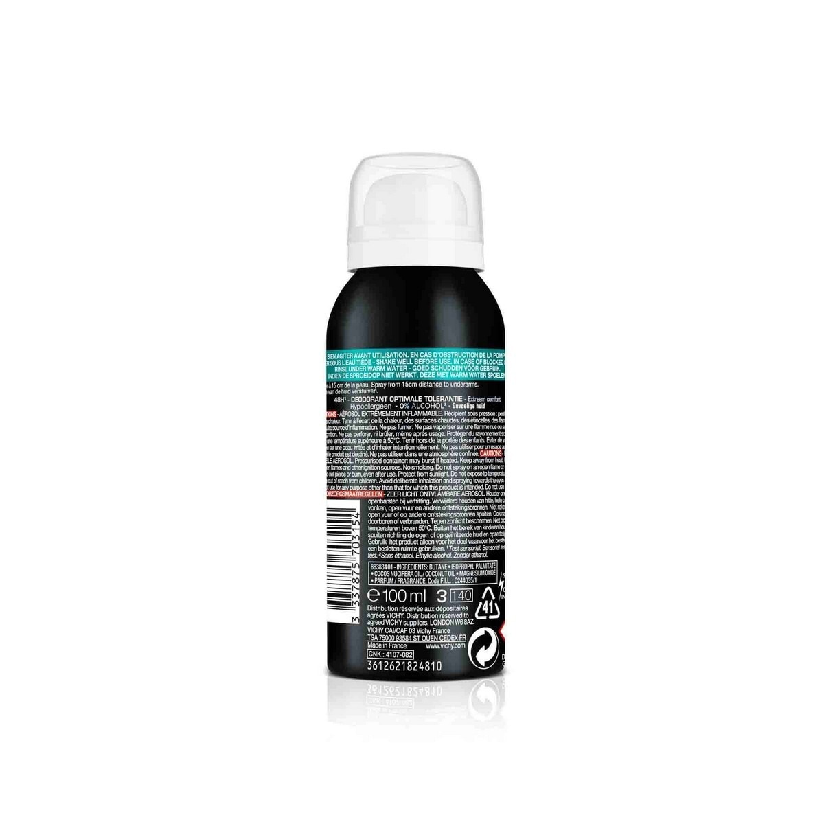 Desodorizante em Spray hipoalergénico 48h Tolerância Ótima 100ml Vichy Homme 2