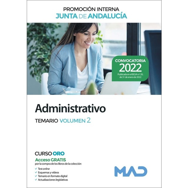 Administrativo de la junta de andalucía promoción interna. Temario volumen 2 (Tapa blanda)