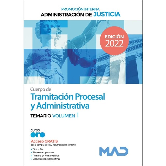 Cuerpo de tramitación procesal y administrativa (promoción interna) de la administración de justicia. Temario volumen 1 (Tapa blanda)