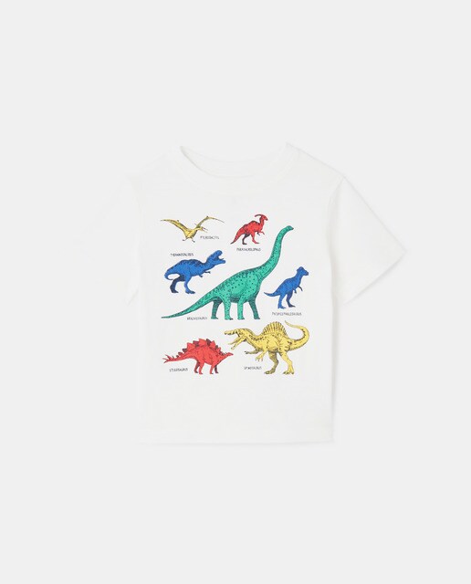 Boys' short-sleeve dinosaur T-shirt 