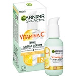 Skin Active Vitamin C, 2 in 1 Creme-Glanz-Serum + Anti-Spot SPF-25 Dosierspender 50 ml für matte Haut, ungleichmäßiger Farbton
