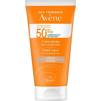 EAU THERMALE AVENE getönte Sonnencreme für das Gesicht LSF 50+ für trockene und empfindliche Haut Rohr 50 ml