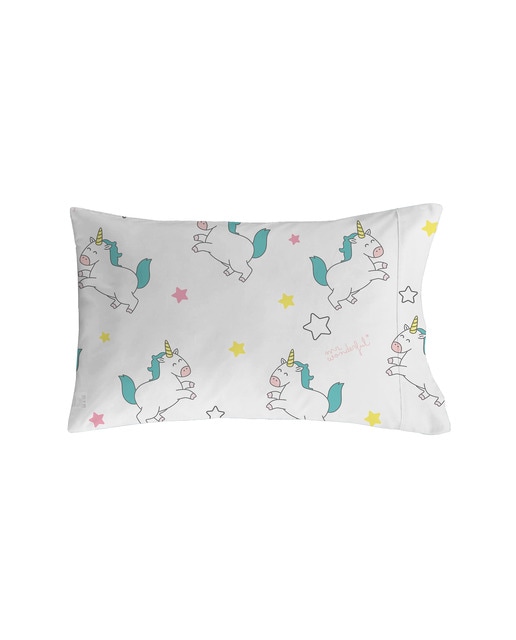 Almohada unicornios blanco