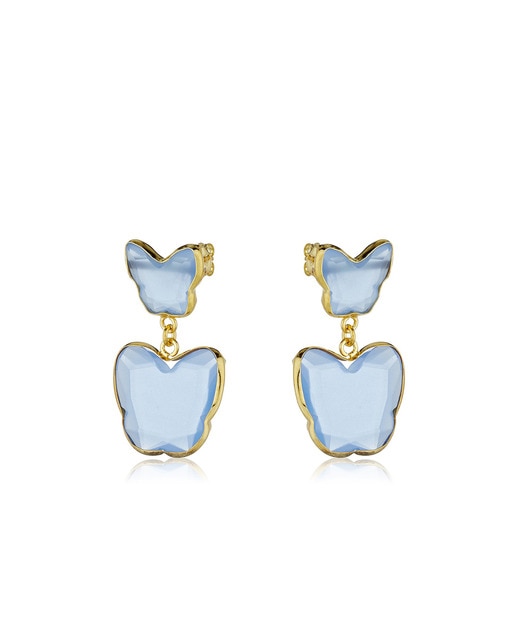 Pendientes Mariposa calcedonia oro