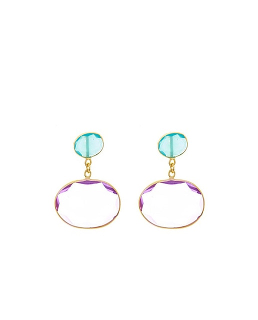 Pendientes Marvel rosa Francia esmeralda