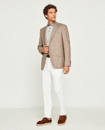 Men's regular-fit toasted brown Harris blazer