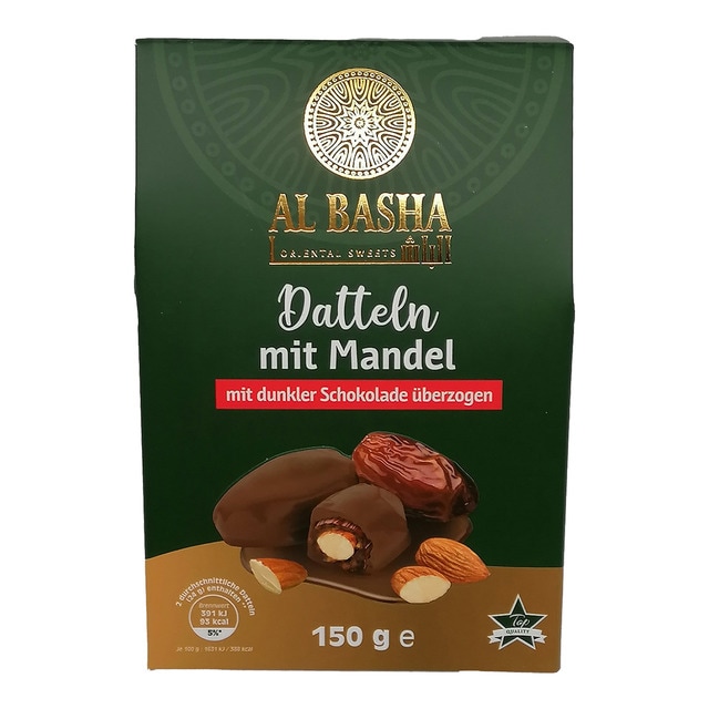 Dátiles con chocolate negro y almendra Al Basha