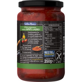 Sofrito casero de tomate y verduras sin gluten frasco 325 g - Gallina Blanca