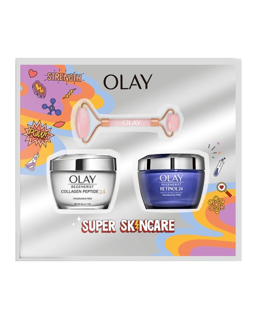 Estuche de regalo Super Skincare Regenetist + Face Roller gratis Olay