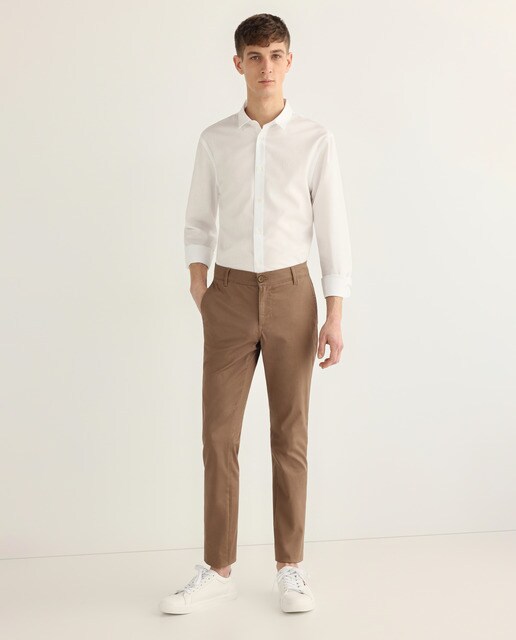 Men's slim-fit beige chinos · Men's 