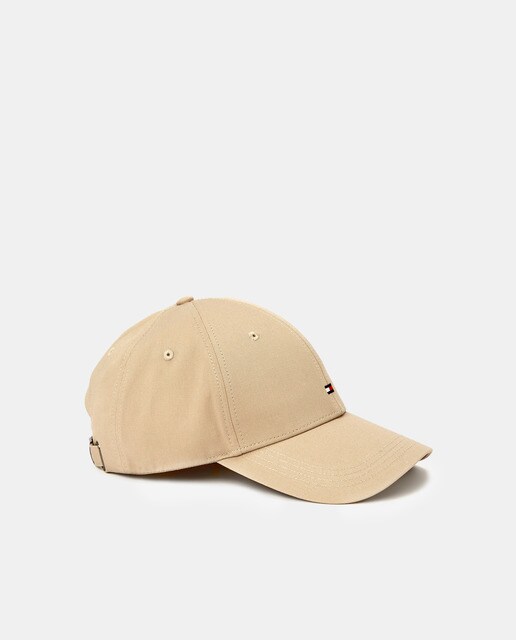 Men's basic beige plain cap with embroidered logo