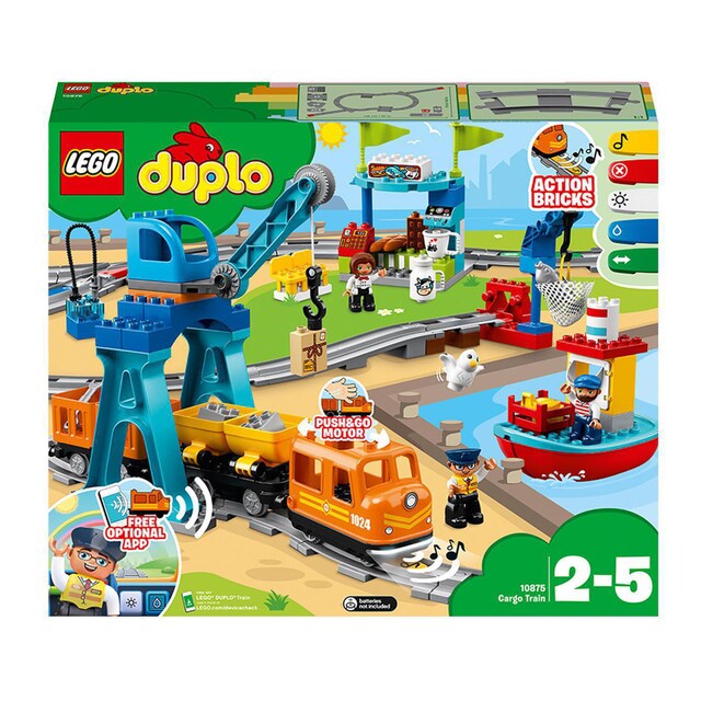 Juguete de Construcción Tren de Mercancías con Grúa, Luces y Sonido LEGO DUPLO