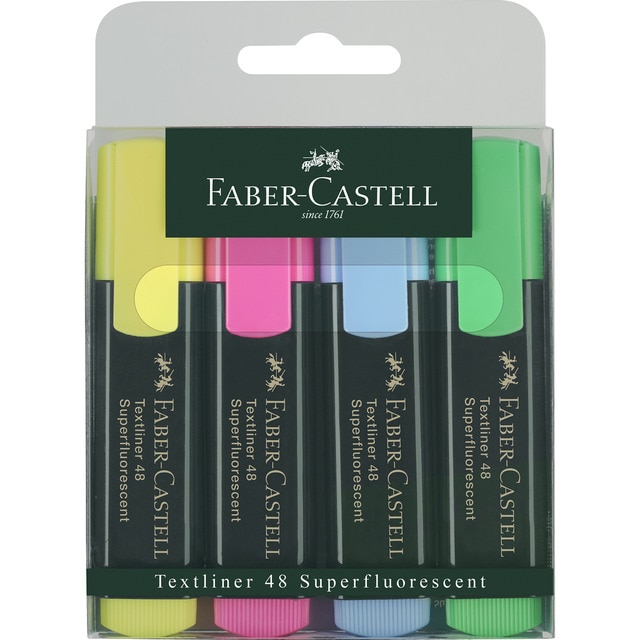 Set 4 Marcadores Texliner 48 Faber-Castell Multicolor.