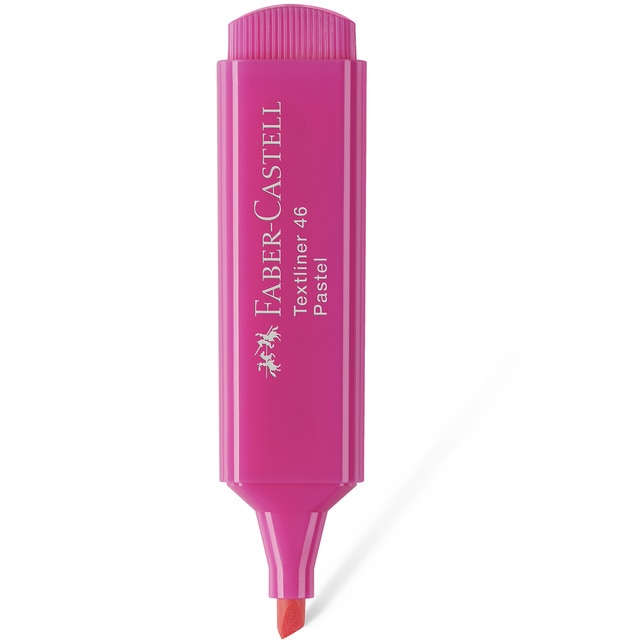 Marcador Texliner 46 Pastel Punta Biselada Tinta al Agua Faber-Castell Rosa Púrpura.