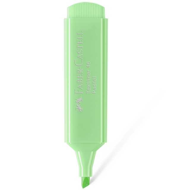 Marcador Texliner 46 Pastel Punta Biselada Tinta al Agua Faber-Castell Verde Claro.