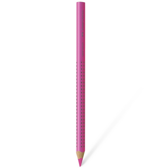 Lápiz Jumbo Faber-Castell Fluorescente, Ergonómico, con Zona de Agarre Grip, Rosa Neón.