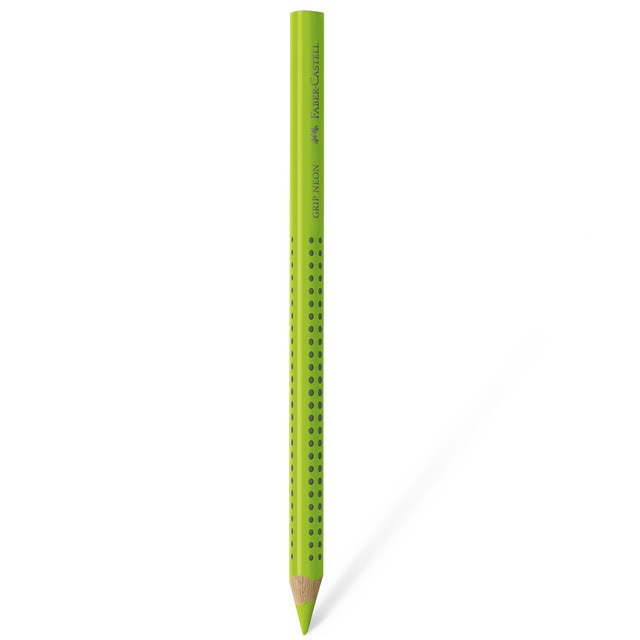 Lápiz Jumbo Faber-Castell Fluorescente, Ergonómico, con Zona de Agarre Grip, Verde Neón.