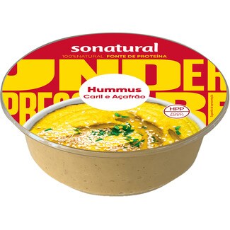 Sonatural Hummus de Caril e Açafrão com Azeite Virgem Extra 100% Natural embalagem 200 g