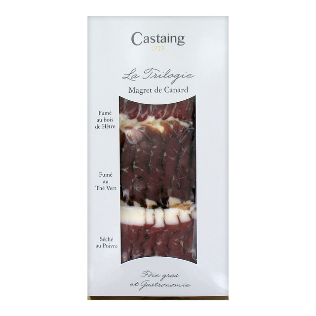 Trilogía de magret de pato Castaing