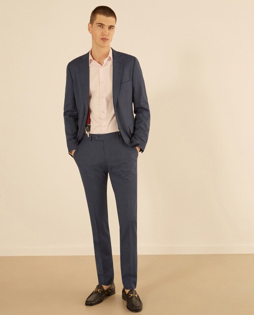 Men's slim fit plain pink dress shirt 