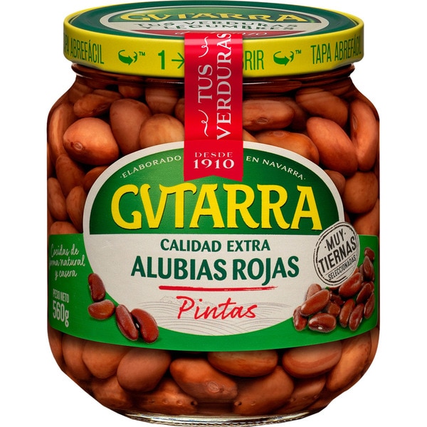 GVTARRA alubia pinta cocida sin gluten y sin lactosa frasco 400 g neto escurrido