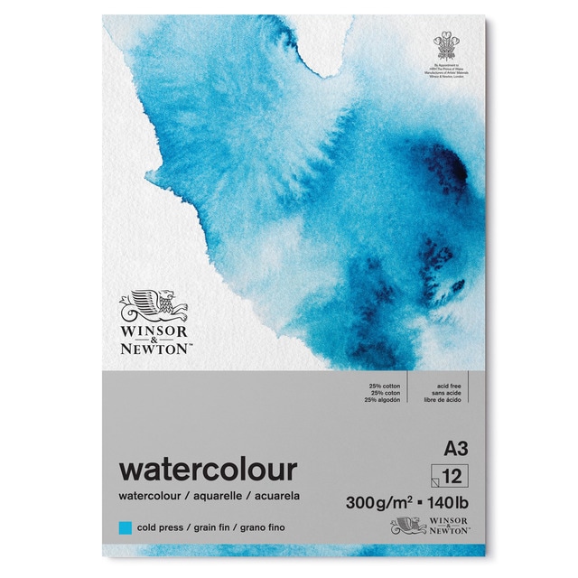 Bloc de Papel de Acuarela Winsor & Newton Engomado por 1 Lado Tamaño A3