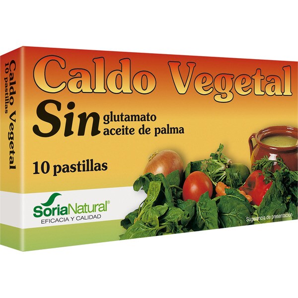 SORIA NATURAL caldo vegetal sin glutamato estuche 10 pastillas