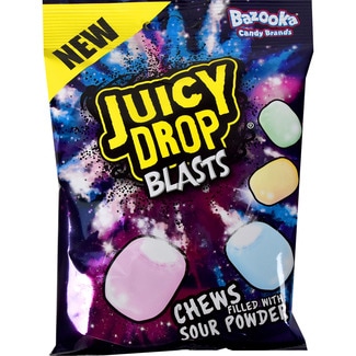 MIGUELAÑEZ Juicy Drops Blast gemischte Kaubonbons mit Säurenfüllung Tasche 120 g