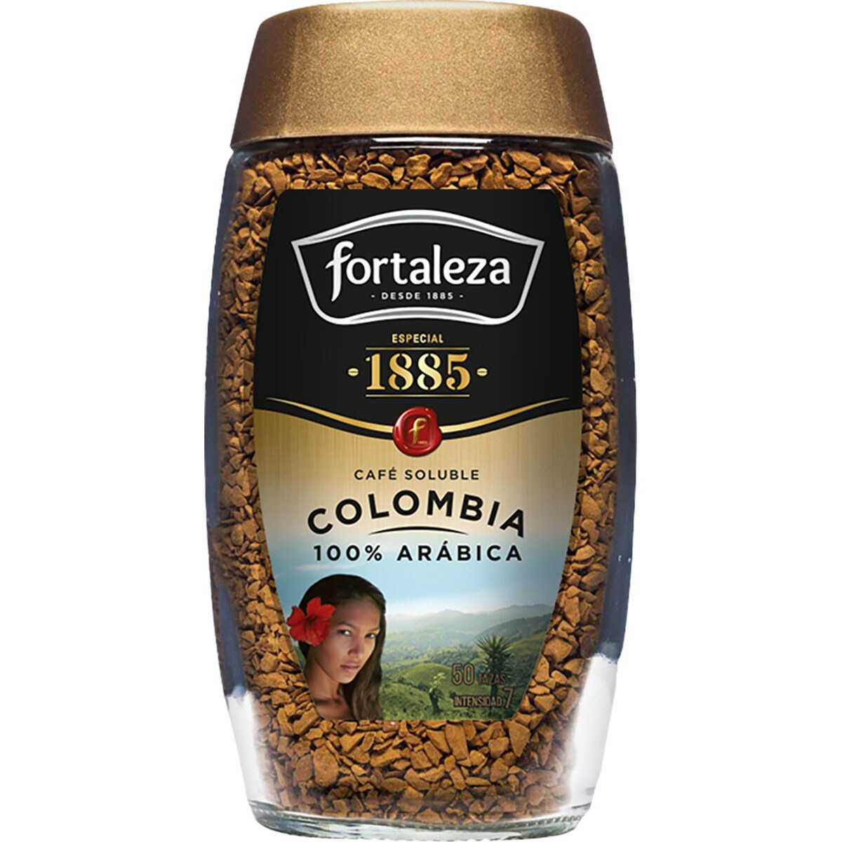 Special 1885 instant Colombian coffee 100 arabica intensity 7 flask