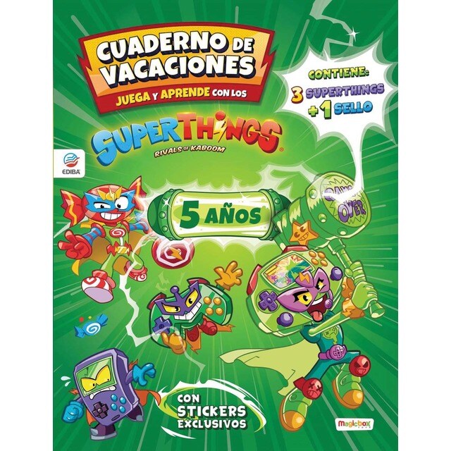 Cuaderno de Vacaciones juega y aprende Superthings Guardians of Kazoom para 5 años (Tapa blanda)