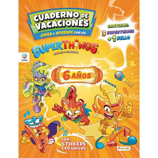 Cuaderno de Vacaciones juega y aprende Superthings Guardians of Kazoom para 6 años (Tapa blanda)