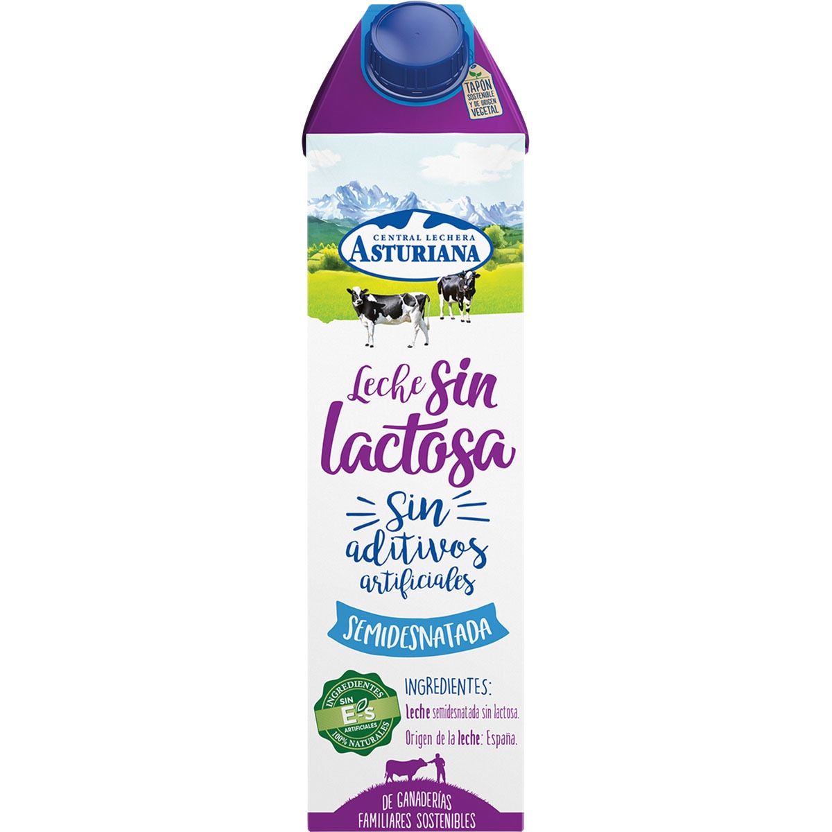 Lactosefree semiskimmed milk 100 natural ingredients carton 1 l