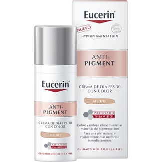 EUCERIN Anti-Pigment crema facial de día FPS 30 con color medio 50 ml reduce las manchas de pigmentación y previene la aparición de manchas futuras