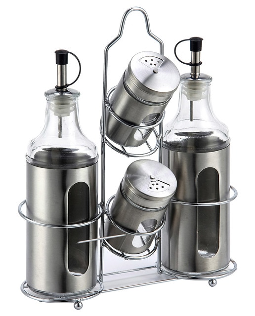 Vinagrera Pack 4 inox  color plateado