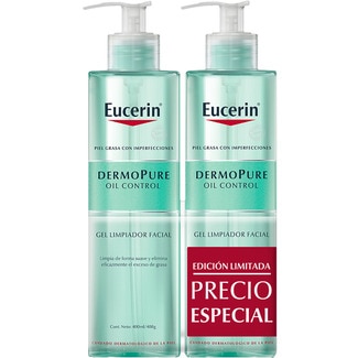 EUCERIN DermoPure gel limpiador para el acné pack 400+400 ml